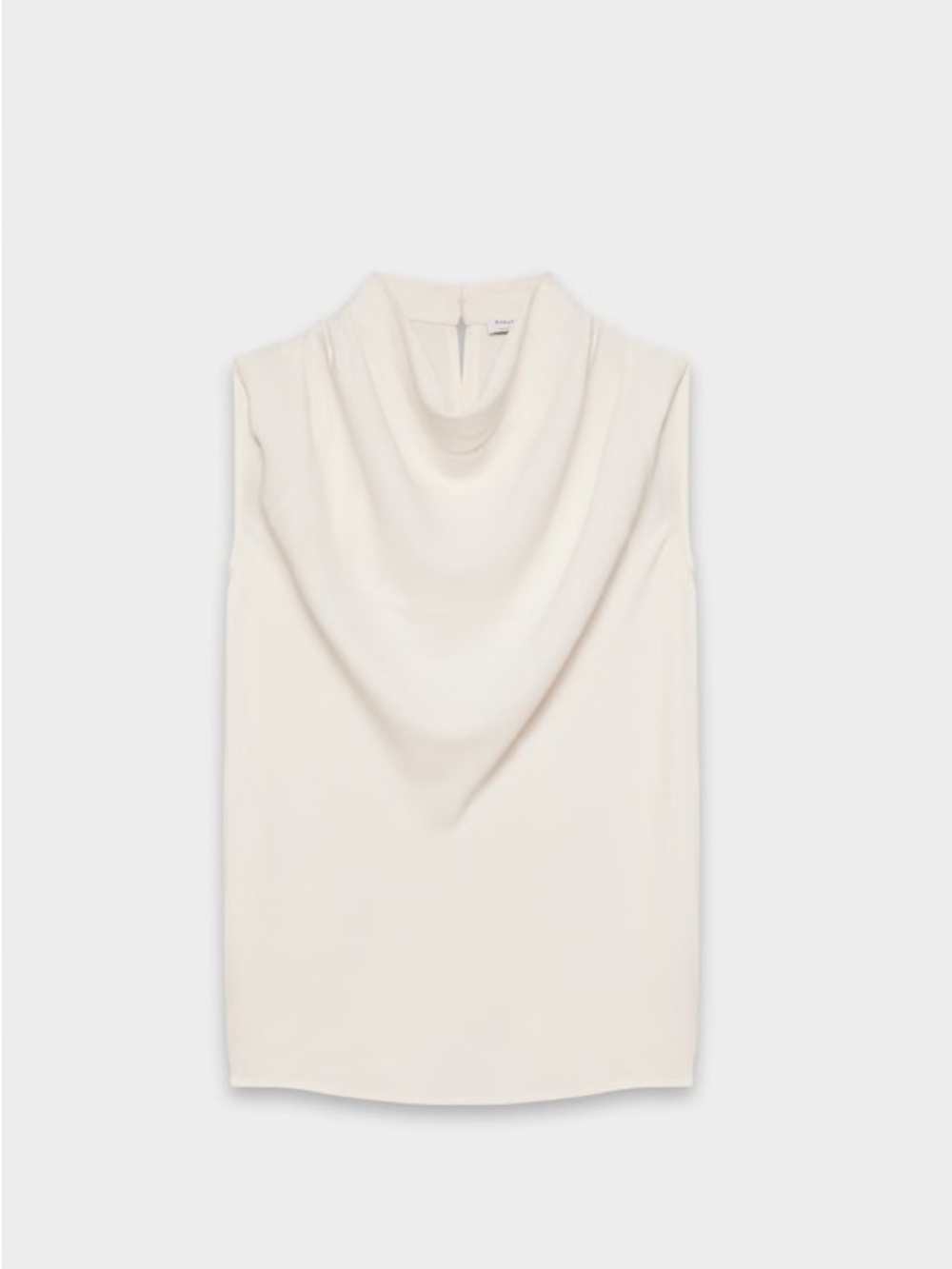 Zara Draped Sleeveless Mock Neck Top - White - Picture 7 of 13